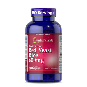 Puritan's Pride Red Yeast Rice 600mg 240 capsules front view