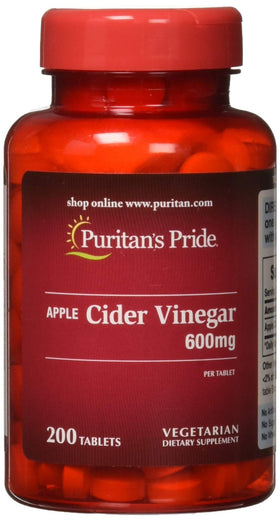 Puritan's Pride Vinaigre de Cidre 600mg comprimés 200 unités avant