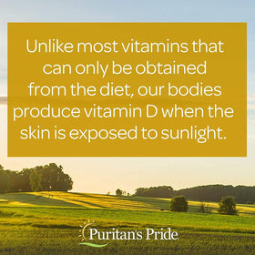 Puritan's Pride Vitamine D3 100 comprimés, vue en action sur un bureau