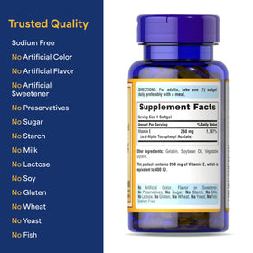 Puritan's Pride Vitamine E 268mg gélules molles - gélules dans la main