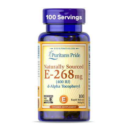 Puritan's Pride Vitamine E 268mg gélules molles - vue avant