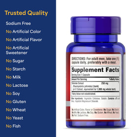 Puritan's Pride Yohimbe 250mg avec des ingrédients naturels
