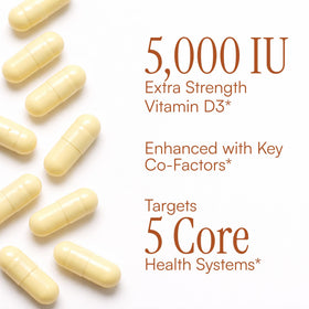 Purity Products Advanced D flacon ouvert avec capsules