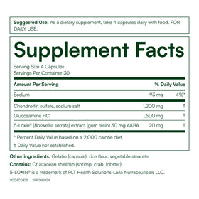 Purity Products G.C. Flex emballage et informations nutritionnelles