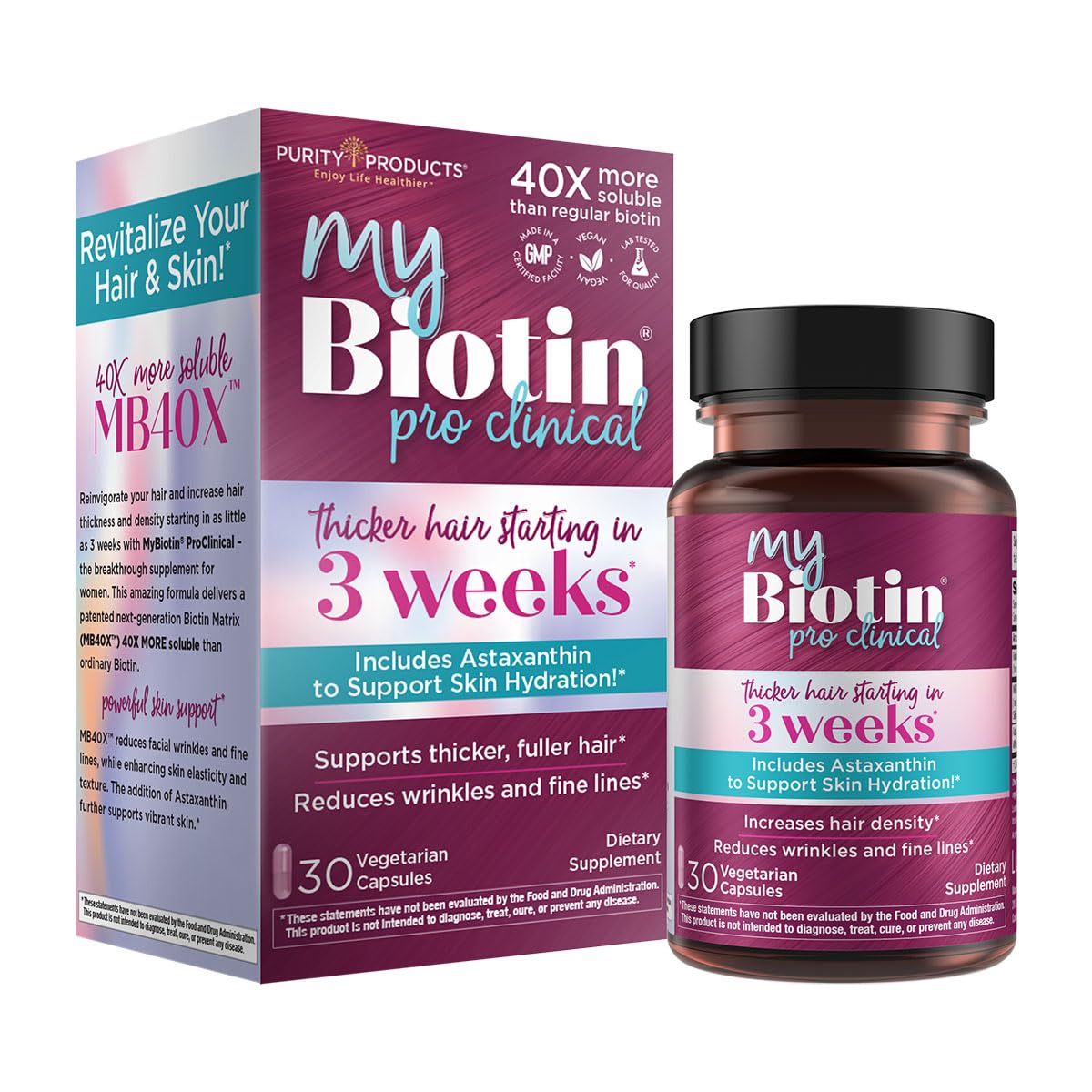 Purity Products MyBiotin ProClinical bouteille vue de face