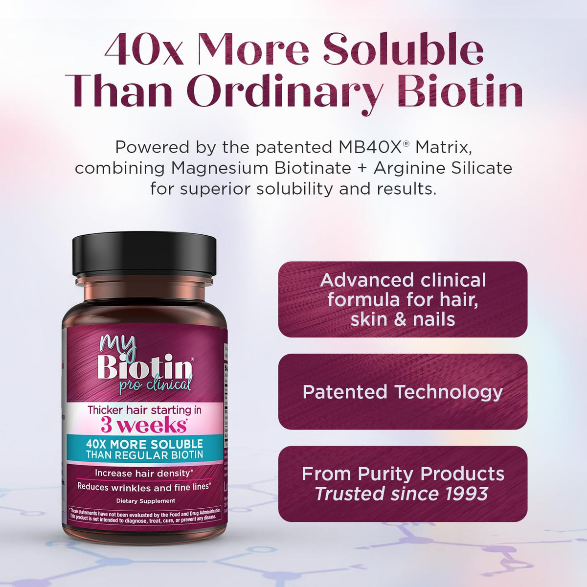 Purity Products MyBiotin ProClinical capsule végétarienne