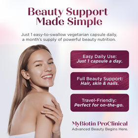 Purity Products MyBiotin ProClinical mise en scène sur une table