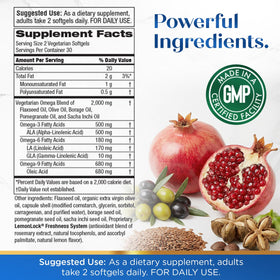 Purity Products Omega 3-6-9 5 en 1, détail des ingrédients