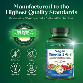Purity Products Omega 3-6-9 5 en 1, présentation sur fond blanc