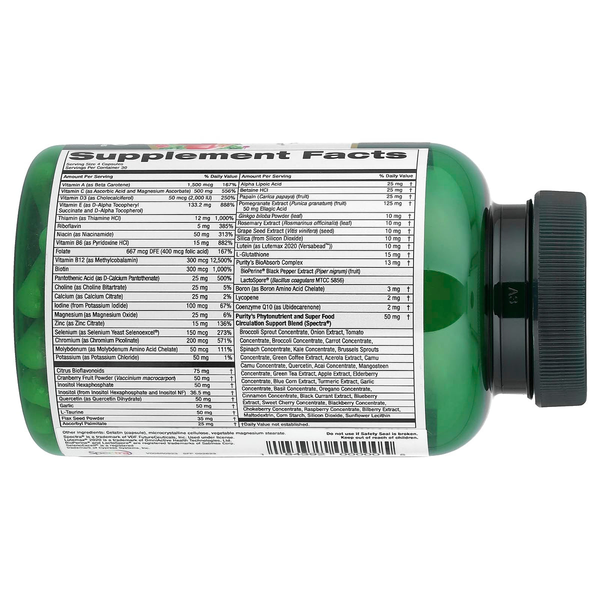 Purity Products Perfect Multi - Détails de l'emballage et des capsules