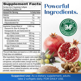 Purity Products Vegan Omega 3 6 9 supplément côté