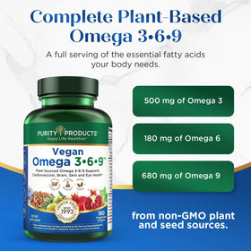 Purity Products Vegan Omega 3 6 9 supplément vue arrière