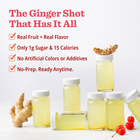 PuriVibe Ginger Shots in a tropical setting