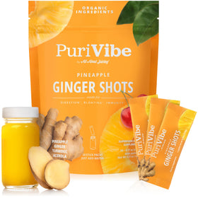 PuriVibe Shots Ananas Curcuma sachets en vue de face