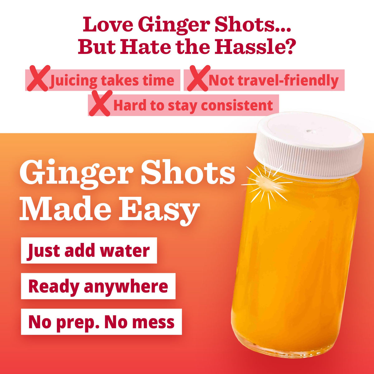 PuriVibe Shots de Citron, Curcuma et Gingembre sur une table