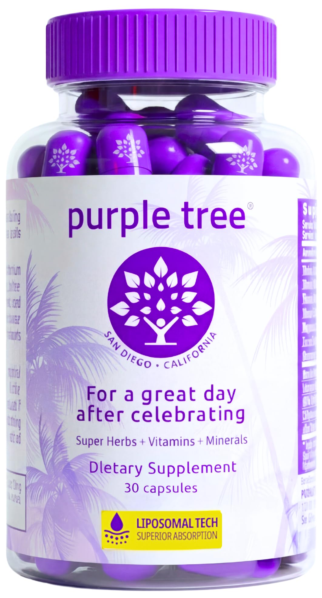 purple tree complément alimentaire post-célébration 30 capsules vue avant
