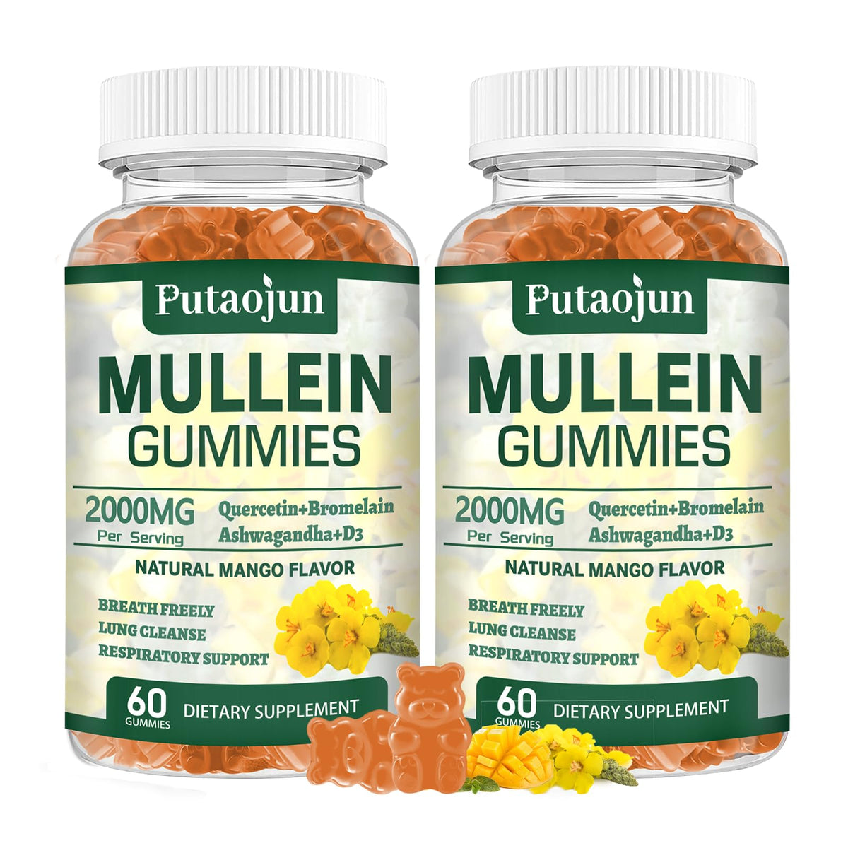 Putaojun gummies bio Mullein 2000mg saveur mangue face avant