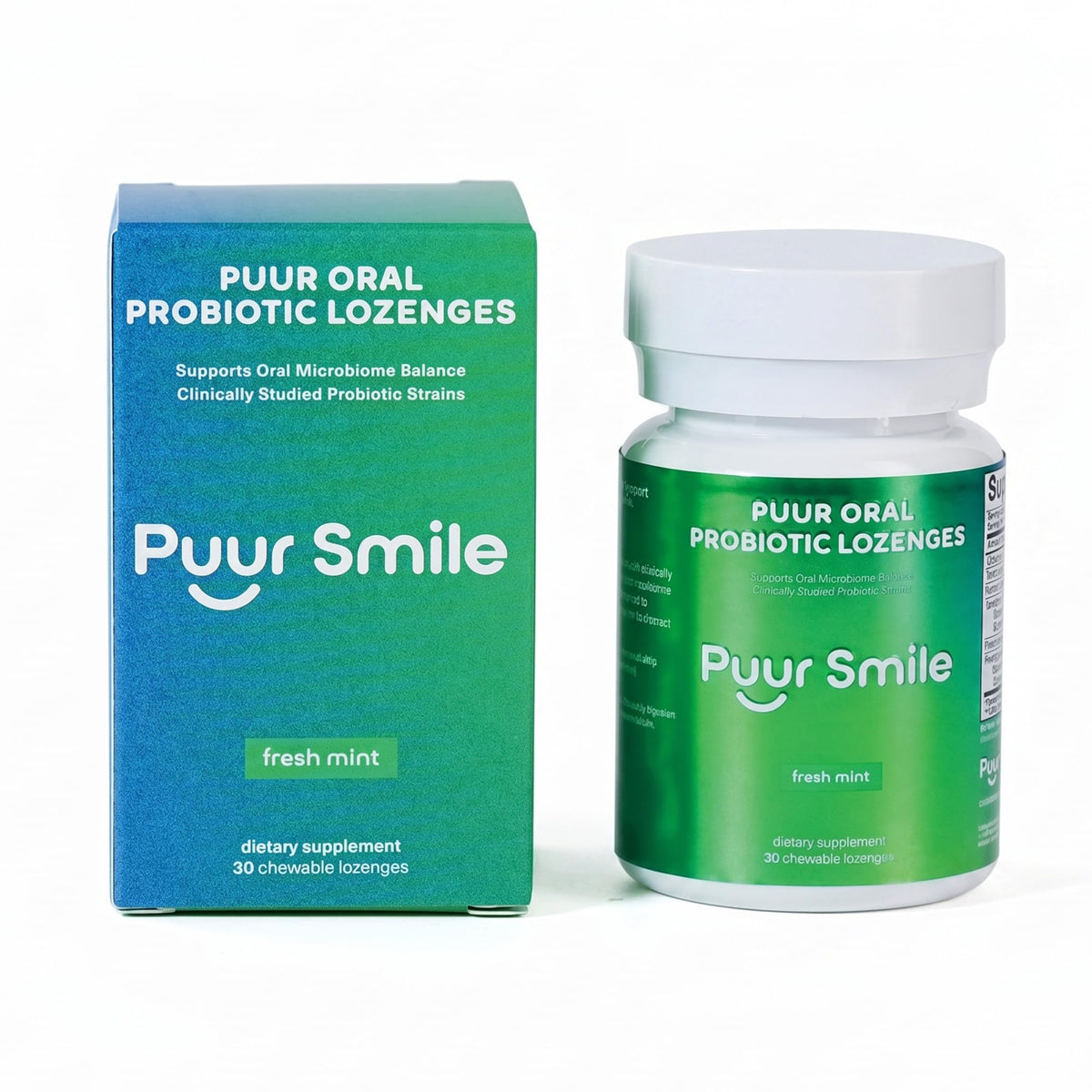 Puur Smile Pastilles Probiotiques Menthe - Boîte de 30 pastilles