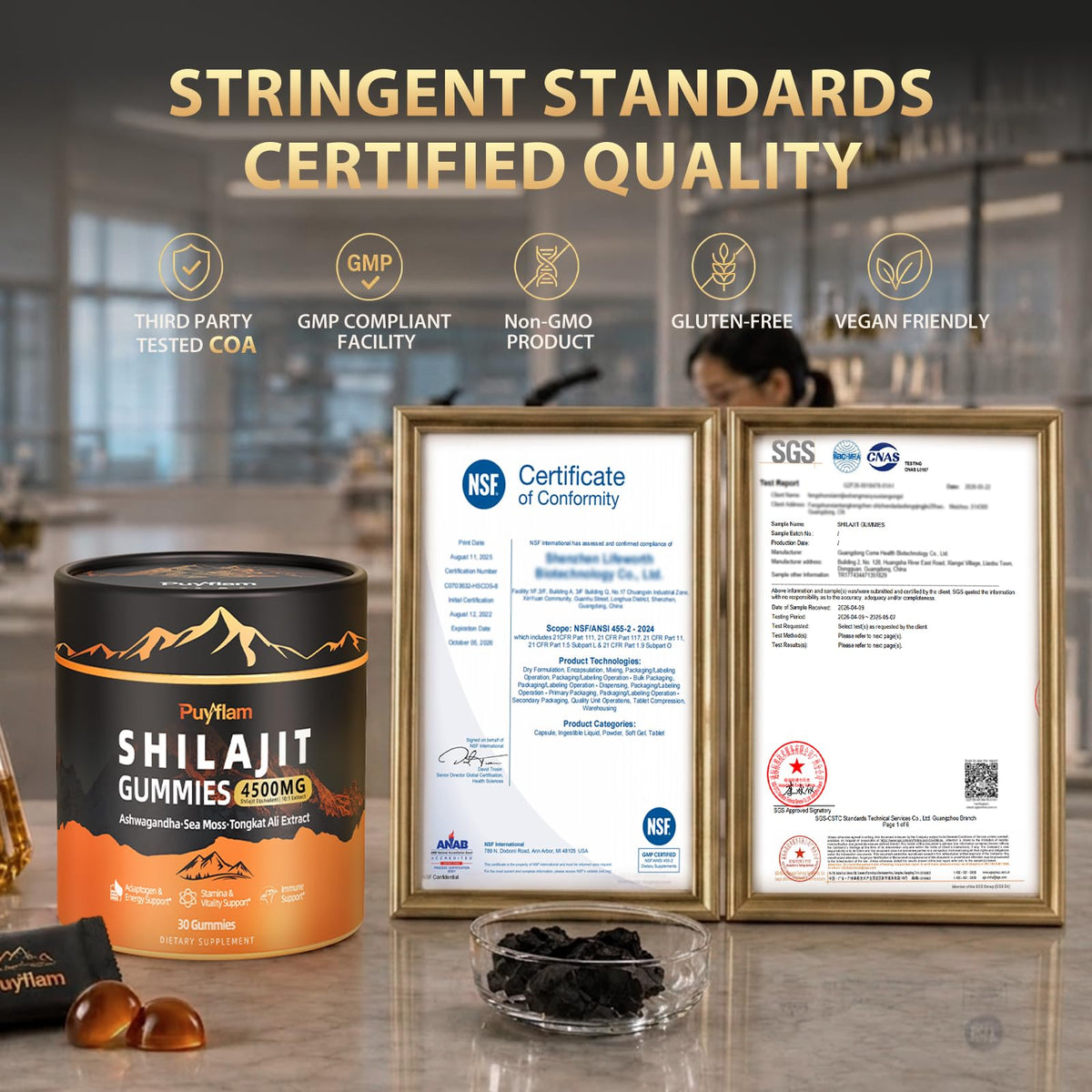 Puyflam Gummies Shilajit 4500mg étiquetage