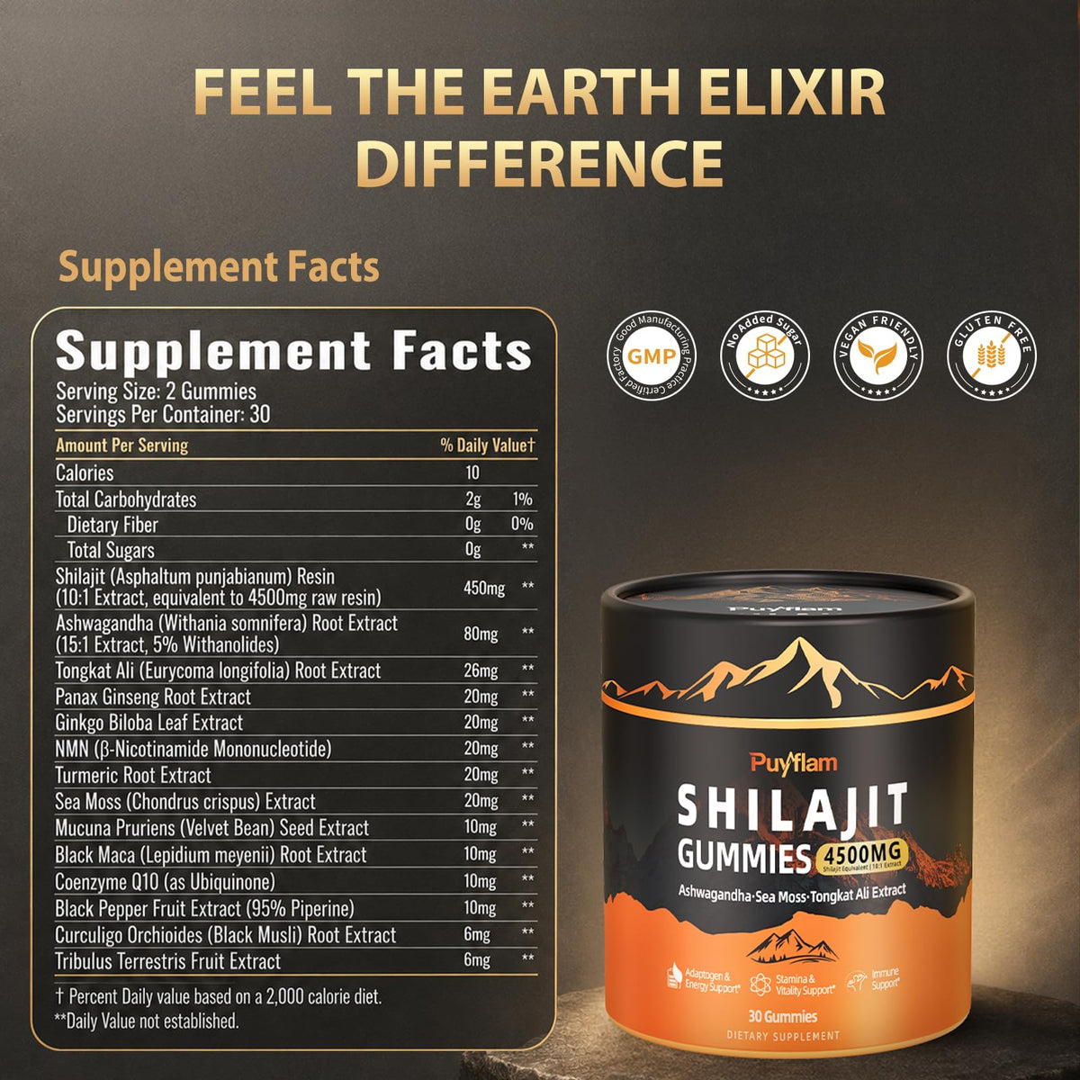 Puyflam Gummies Shilajit 4500mg gummies individuelles
