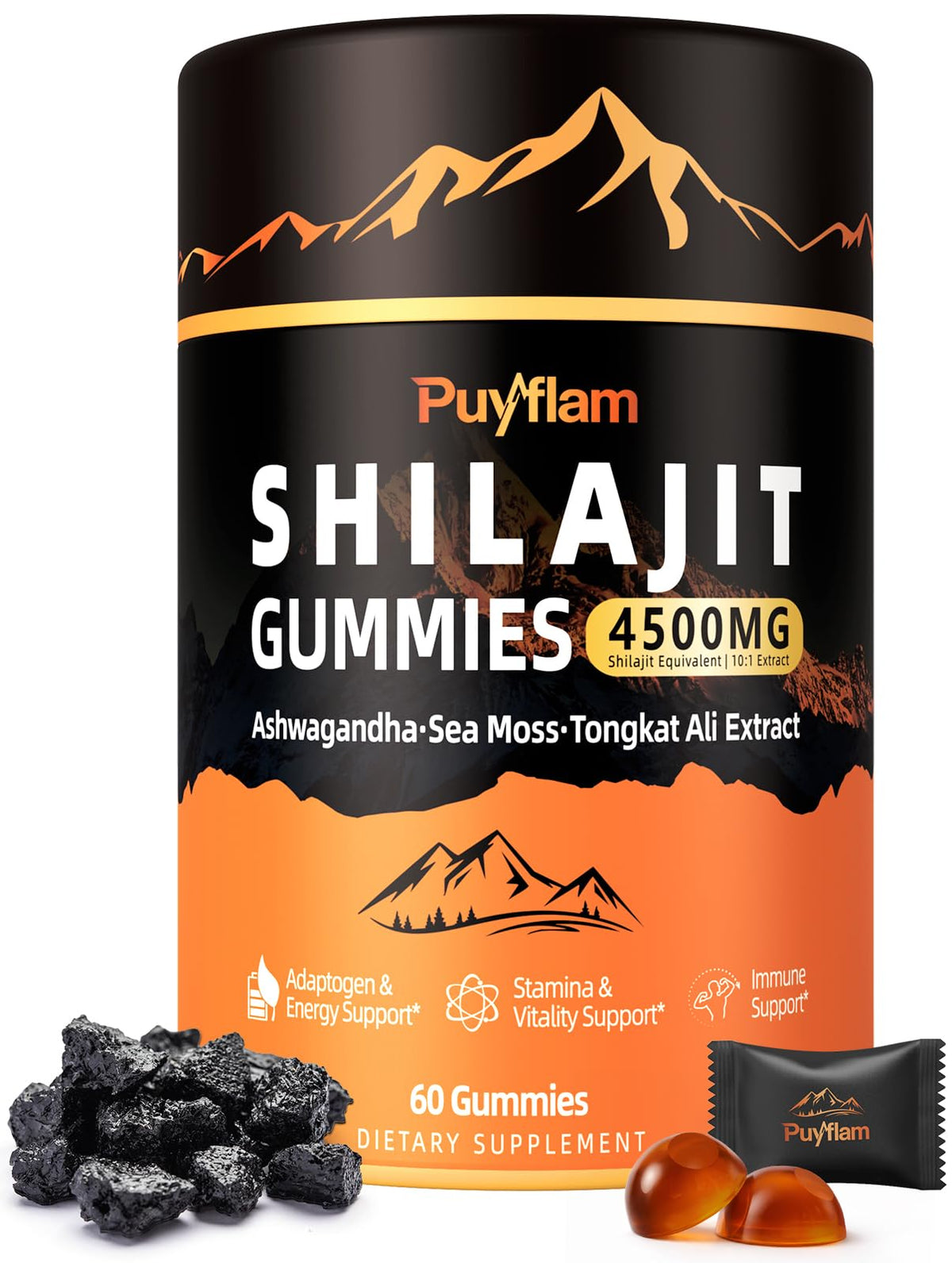 Puyflam Gummies Shilajit 4500mg pot de 60 gummies