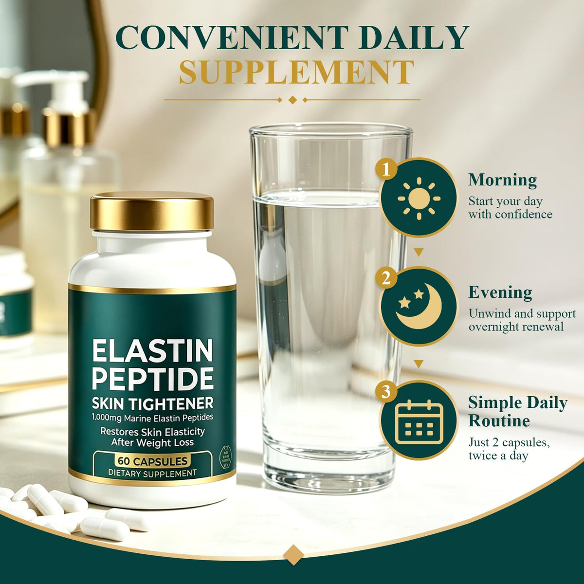 Pvdyud Complément alimentaire Peptides d'Élastine sur fond neutre