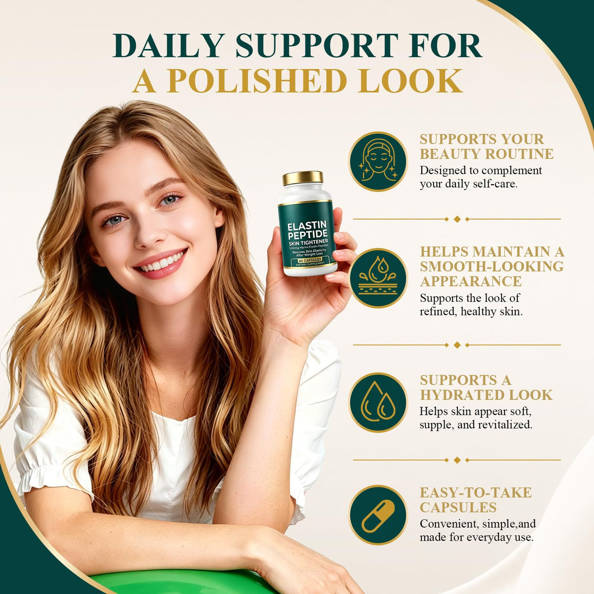 Pvdyud Complément Peptides d'Élastine format capsule