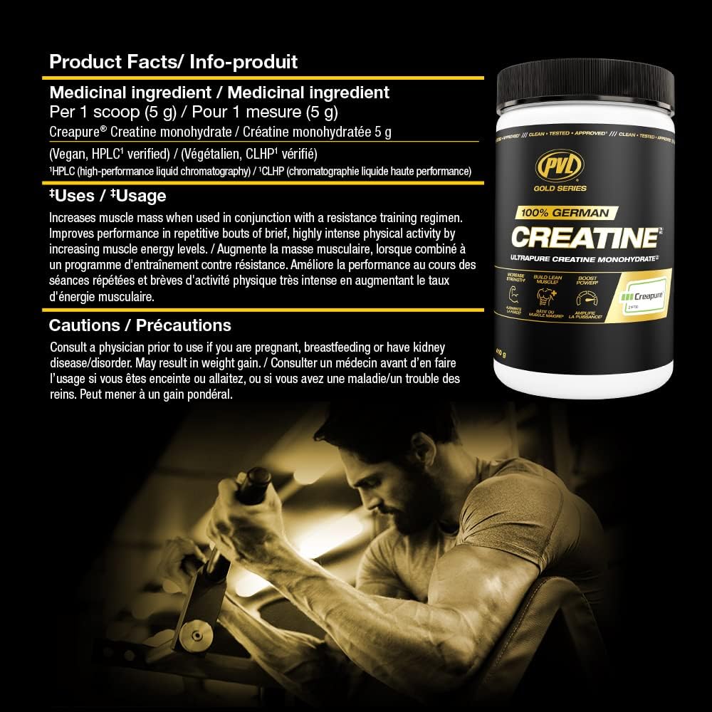 PVL Créatine Monohydrate Creapure 410 g sur une table