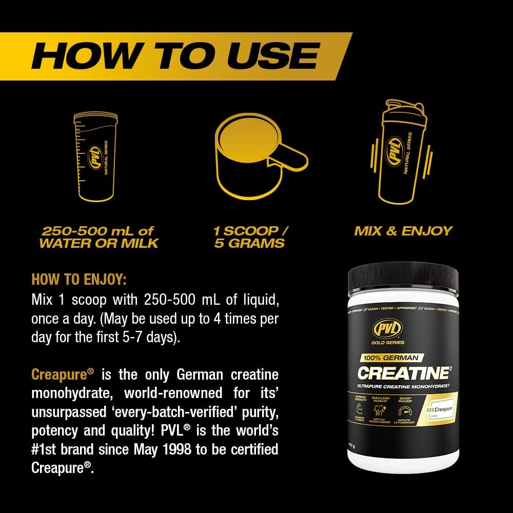 PVL Créatine Monohydrate Creapure 410 g utilisation dans un shaker