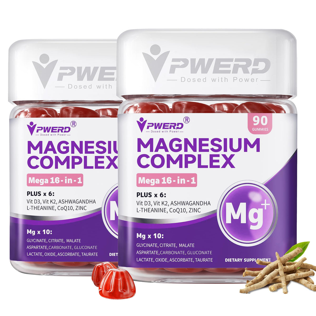 PWERD Gummies de Magnésium 16-en-1 5000mg vue de face