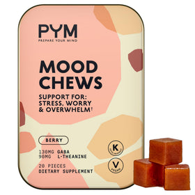 PYM Health Berry Mood Chews paquet avant avec gommes visibles