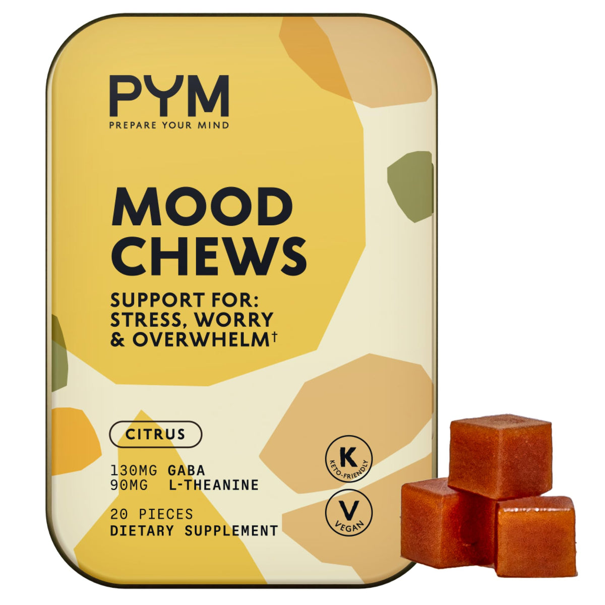 PYM Health Citrus Mood Chews boîte de 20 gommes vue de face