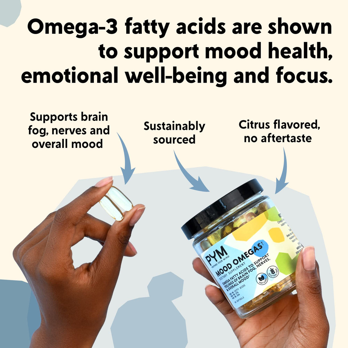 PYM Omega-3 capsules avec une touche d'agrumes