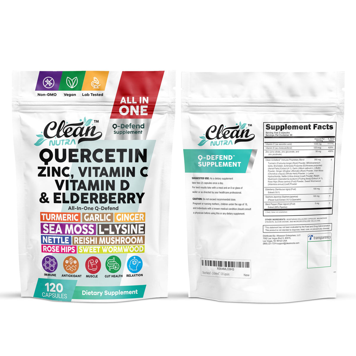 Q Defend de Clean Nutraceuticals avec un fond naturel