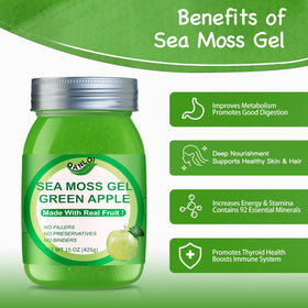 QANLOI Gel d'Algue Marine Cru 15oz, étiquette et détails du produit