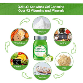 QANLOI Gel d'Algue Marine Cru 15oz, packaging et dimensions