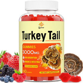 Qazwer gummies de champignon Turkey Tail saveur baies, vue de face