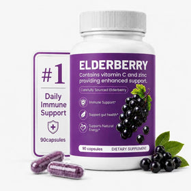 QLONU Elvera Complément Alimentaire 1200mg Extrait de Sureau, vue avant