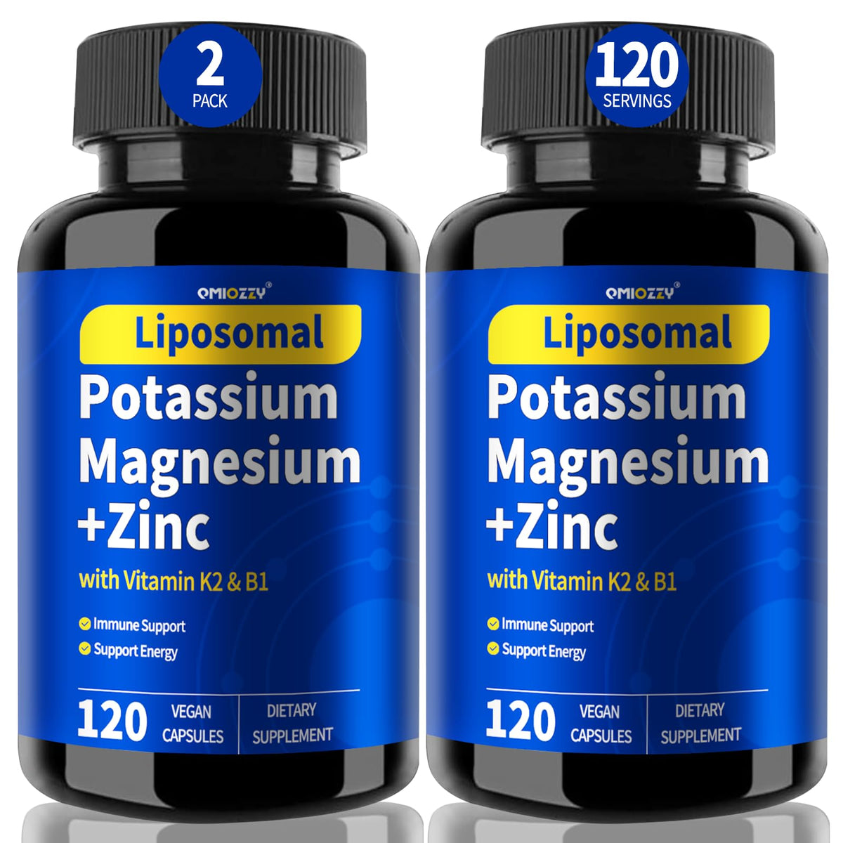 Qmiozzy Complément de Potassium 120 Capsules, vue de face