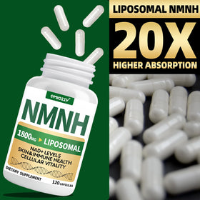Qmiozzy NMNH 1000mg complément alimentaire avec bouteille ouverte