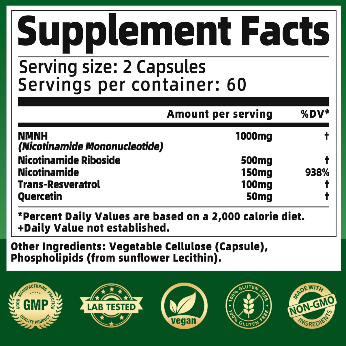 Qmiozzy NMNH 1000mg complément alimentaire vegan côté