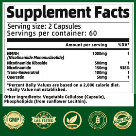 Qmiozzy NMNH 1000mg complément alimentaire vegan côté