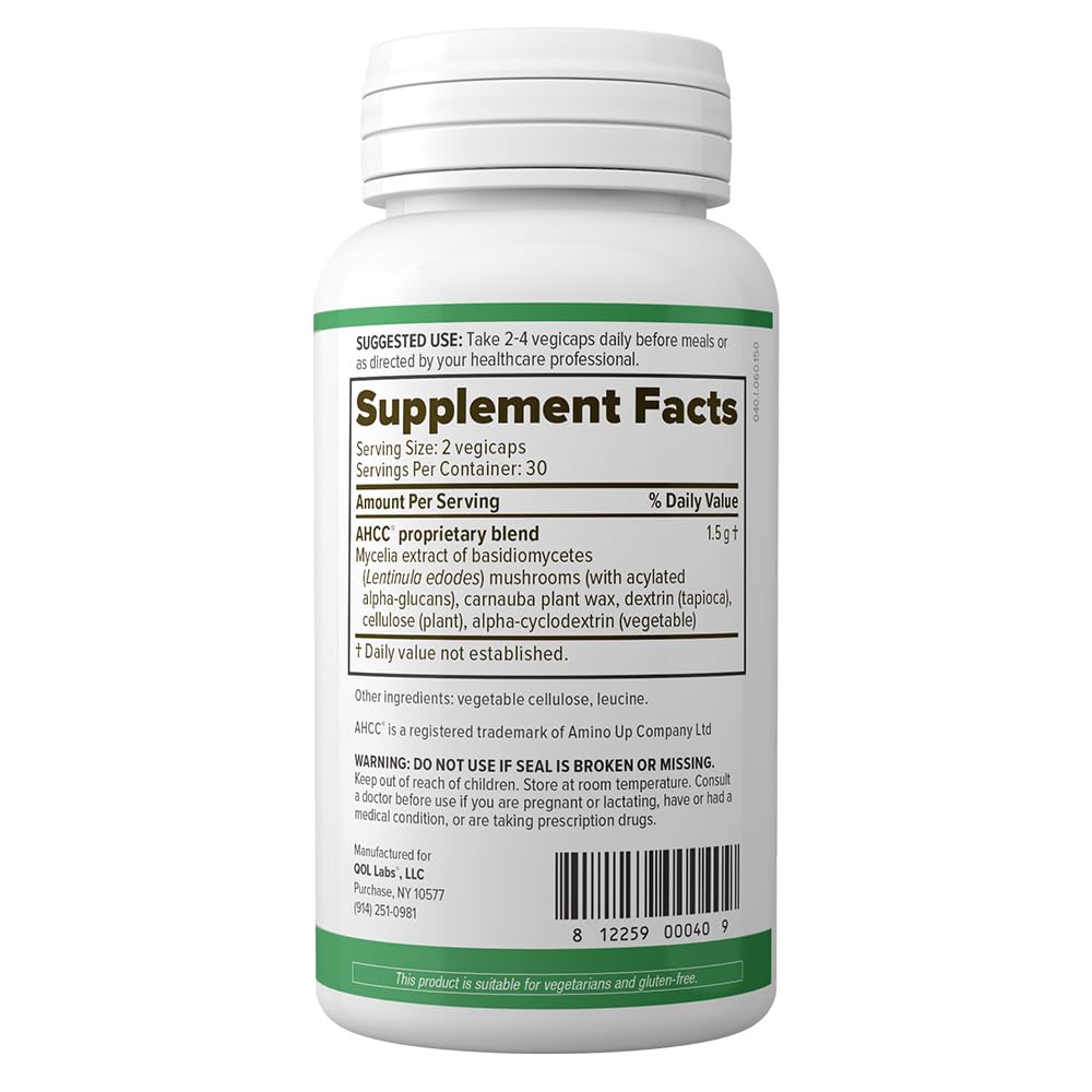 QOL Labs Kinoko 750 mg gélules végétales vue arrière