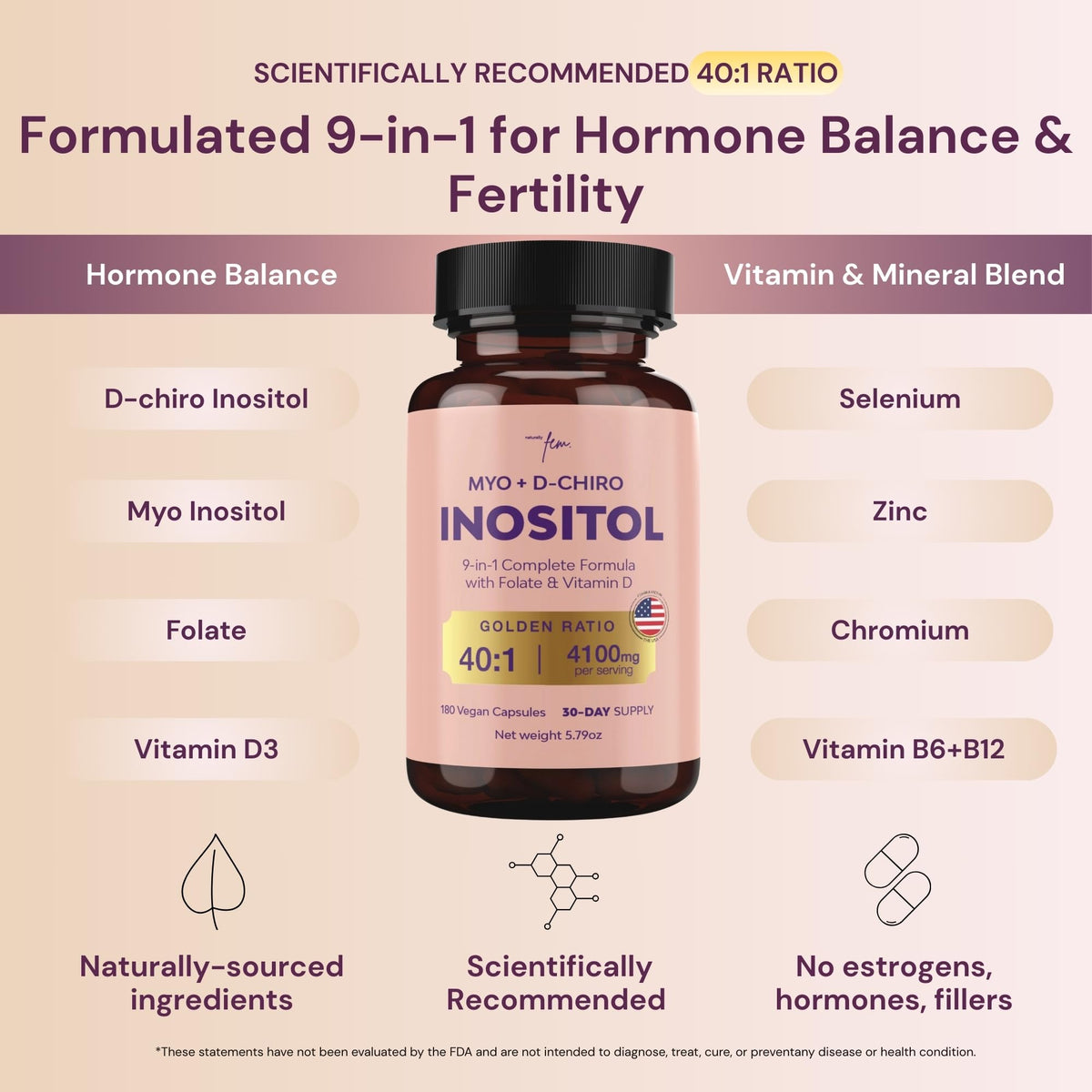 QSTA Myo-Inositol & D-Chiro Inositol 4100mg capsules