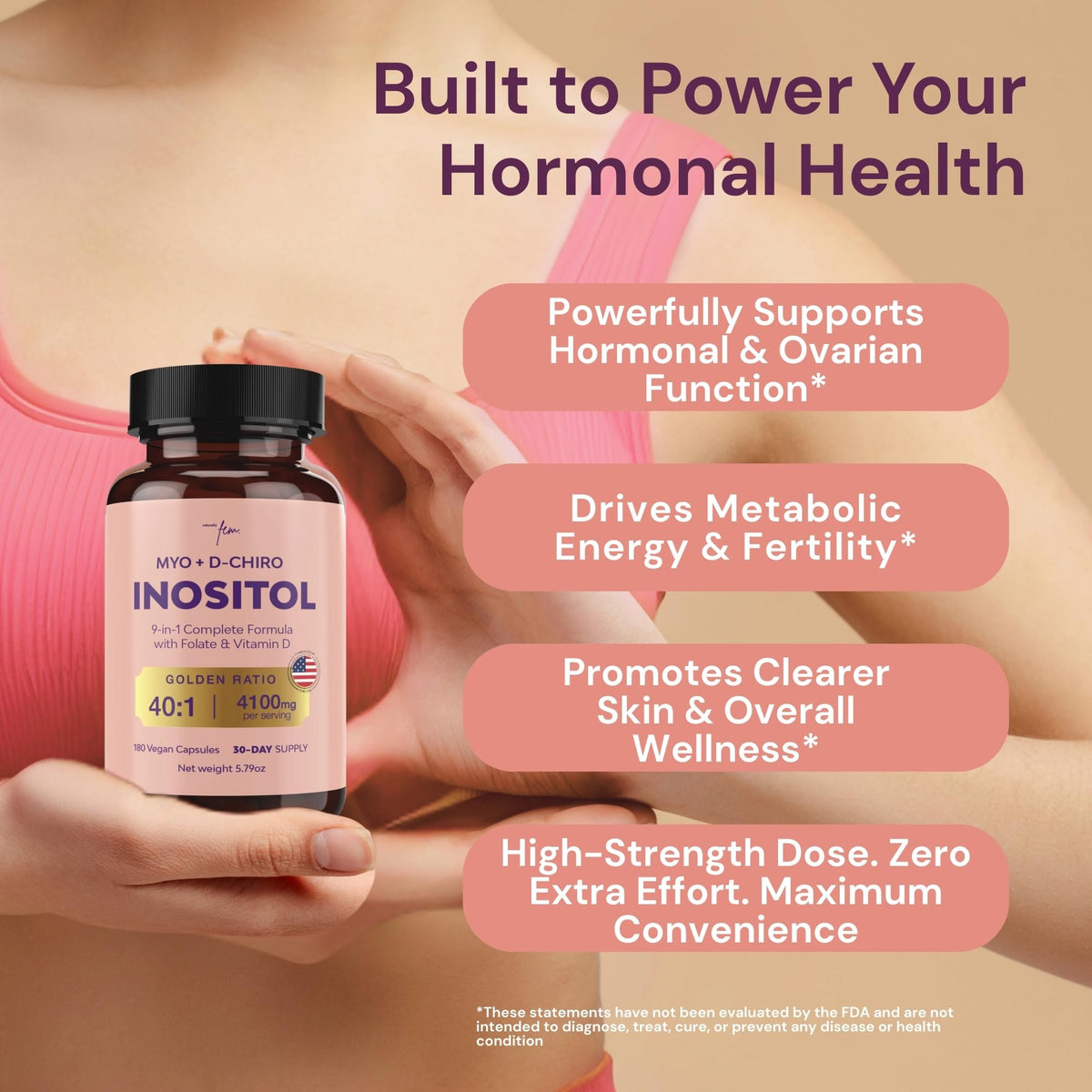 QSTA Myo-Inositol & D-Chiro Inositol 4100mg vue arrière