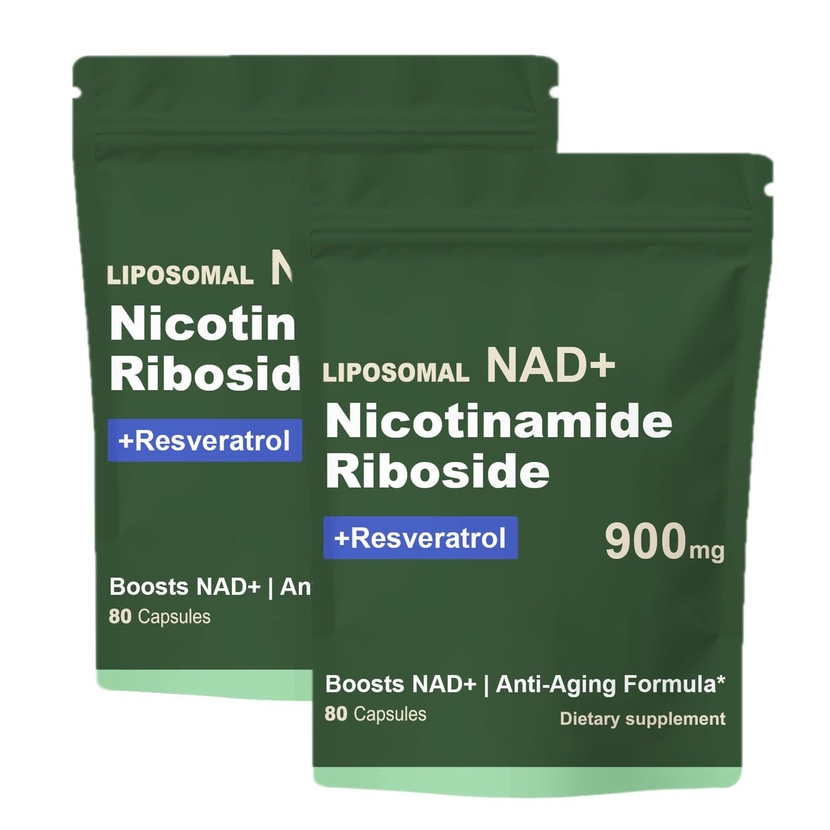 Quackiki NAD Resveratrol complément alimentaire 900 MG vue avant