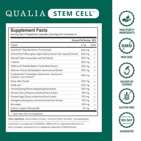 QUALIA Cellules Souches 30g - Ingrédients sur l'étiquette