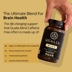 QUALIA LIFE SCIENCES Complément Alimentaire Caffeine-Free - capsules à l'intérieur