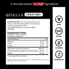 QUALIA LIFE SCIENCES Creatine 431g étiquette détaillée