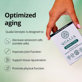 QUALIA LIFE SCIENCES Qualia Senolytic boîte ouverte montrant les gélules